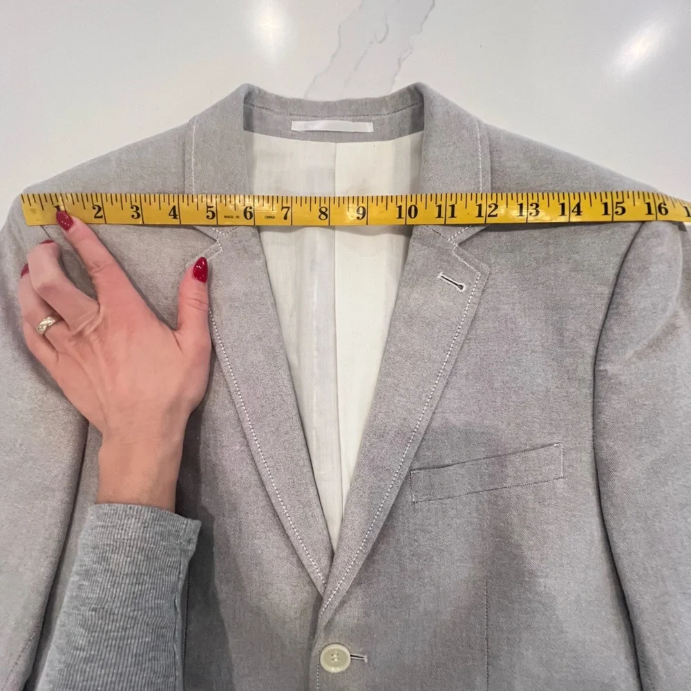 Topman Light Gray Chambray Blazer‎